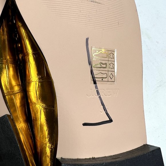 J.Crew $268 Winona Penny Loafers Croc Inspired Metallic Leather Size 9.5 BV736 - Picture 10 of 11